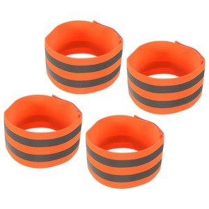 Unique Bargains Reflective Bands for Arm Wrist Ankle Leg 14x2 Inch Strip Green 4 Pack - 1 of 4