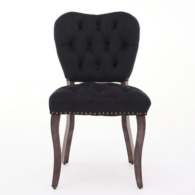 NicBex Dining Chair Set of 2 Modern Velvet Fabric Kitchen Chairs with Tufted Backrest for Dining Room