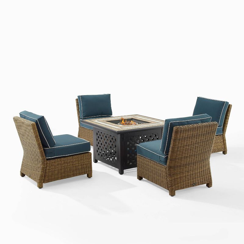 Bradenton 5pc Outdoor Wicker Armless Chair & Fire Table Set - Crosley
, 1 of 19