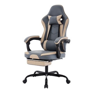 Okak Modern Adjustable Swivel Gamer Chair with Footrest & Lumbar Support,High Ergonomic Task Chair Computer Chair for Adults - 1 of 4