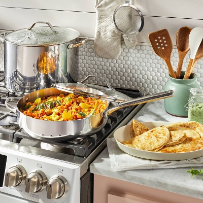 16qt Stainless Steel Stock Pot Silver - Figmint™