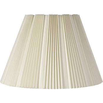Springcrest Eggshell Pleated Large Lamp Shade 9.5" Top x 19" Bottom x 13" High (Spider) Replacement with Harp and Finial