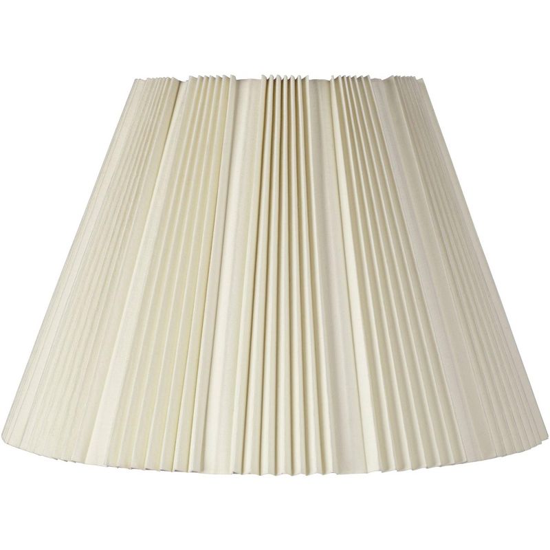 Springcrest Eggshell Pleated Large Lamp Shade 9.5" Top x 19" Bottom x 13" High (Spider) Replacement with Harp and Finial, 1 of 9