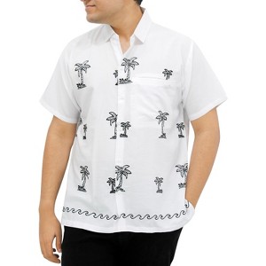 LA LEELA Men's Hawaiian Shirt Fashion Button Down Short Sleeves Holidays Aloha Party Casual Tops Summer Beaches Shirts for Mens - 1 of 3