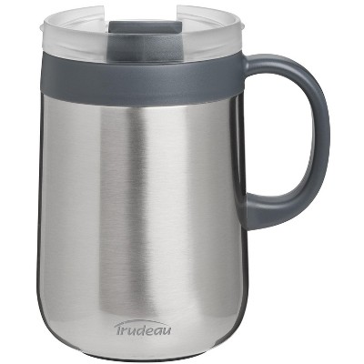 Trudeau 16-ounce Stainless Steel Vacuum Desk Mug, Silver