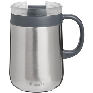 Trudeau 16-ounce Stainless Steel Vacuum Desk Mug, Silver - 1 of 2