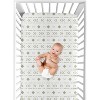 Sweet Jojo Designs Boy or Girl Gender Neutral Unisex Baby Fitted Crib Sheet Boho Geometric White and Green - 4 of 4