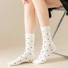 Anna-Kaci Women's 4 Pairs Knit Socks with Polka Dot Pattern Ribbed Cuffs Soft Stretch Fabric - 2 of 4
