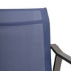 4pc Outdoor Counter Height Aluminum Bar Stools - Navy Blue - Pellebant: Water-Resistant, Weatherproof Patio Dining Arm Chairs - 3 of 4