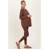 Pinkblush Brown Brushed Knit Maternity Oversized Top and Legging Set - 3 of 4