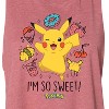 Women's Pokémon I'm So Sweet Graphic Racerback Tank - Heather Mauve - Small - 2 of 3