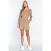 Slickblue Women's Comfy V-Neck Long Sleeve Terry Toweling Top with Elastic Hem - Color and Size Options - 3 of 4