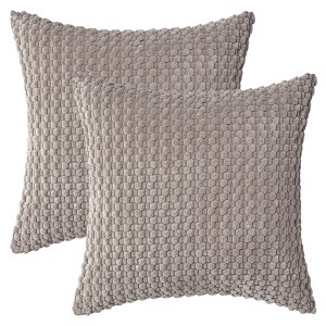REGALWOVEN Corduroy Fade-Resistant Polyester Modern Square Throw Pillow Covers Set of 2 - 1 of 4