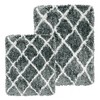 Home Mart Goods Grey 2 Piece Trellis Plush Thick Soft Cozy Microfiber Bath Mat Set - 2 of 4