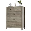 Zstar 5 Drawer Dresser for Bedroom, with Deep Drawers & Metal Knobs - 2 of 4