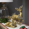 Northlight Reindeer with Wreaths Christmas Figurines - Gold - Set of 2 - 2 of 4