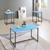Syemin End Tables 3 Piece Blue Coffee Table and End Table Set, Small Side Tables Living Room, Narrow Side Table, Blue, 19"*39.5"*18.5" - 2 of 4