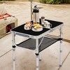 Syemin Folding Tables Adjustable 2ft Portable Pinic Table, Folding Camping Table, Foldable Lightweight Patio Side Table, Black, 23.82"*15.83"*23.63" - 3 of 4