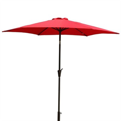 VisioGear Umbrella, Pole Umbrella With Carry Bag, for Garden, Deck, Backyard and Pool, Red, 55.12*5.12*5.12