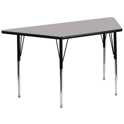 Emma and Oliver Mobile Trapezoid Grey HP Laminate Adjustable Activity Table - image 1 of 4