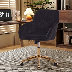 CAVINAS Modern Office Desk Chair, Adjustable Ergonomic Swivel Chair, Backrest Seat, Comfortable for Long Sitting - 1 of 4