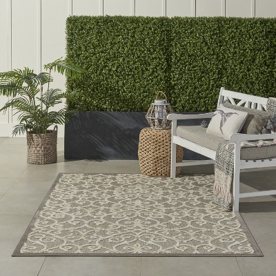 Aloha 5'3" x 7'5" Natural Polypropylene Flat Woven Outdoor Rug