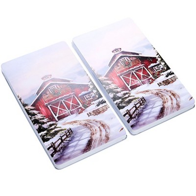 The Lakeside Collection Set of 2 Festive Stove Burner Covers