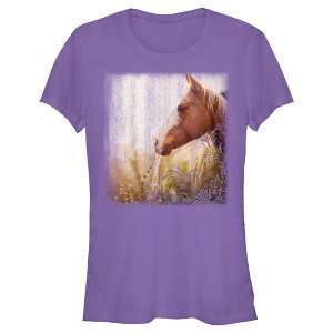 Juniors Womens Lost Gods Horse in Pasture T-Shirt - 1 of 4
