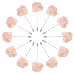Unique Bargains Wedding Rose Men Suit Boutonnieres Lapel Pin 12 Pcs - 1 of 4