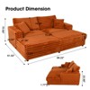GDFStudio Ivern Modern 86.22'' Corduroy Upholstered Double Chaise Lounge Sofa with 2 Pillows - 3 of 4