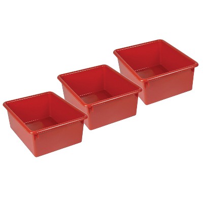 Romanoff Products Romanoff Stowaway Plastic 5" Letter Box Red Pack of 3 (ROM16102-3)