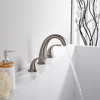 Sumerain Two Handle Widespread  Roman Tub Faucet Brushed Nickel with Brass Rough-in Valve, High Flow - 3 of 4