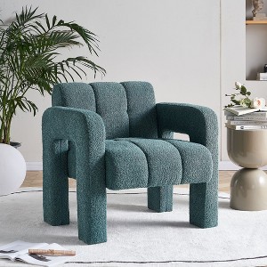 Upholstered Accent Chair 31.10" Wide Boucle Modern Accent Chair Side Chair Comfy Wide Armchair For Bedroom, Office, Home, Living Room - 1 of 4