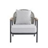 Outdoor Rope Lounge Chairs,Cushioned Patio Club Chairs with Gray Frame and Plastic Wood Armrests–Maison Boucle - 4 of 4