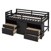 NicBex Twin Size Bunk Bed Loft Bed Pine Bed Frame with Storage Drawers, Cabinets, Shelves, Guardrail and Ladder, No Box Spring Required - 3 of 4