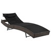 vidaXL Comfortable and Adjustable Sun Lounger - Poly Rattan, Steel Frame, Textilene Fabric, Water-Resistant - Brown/Black - 2 of 4