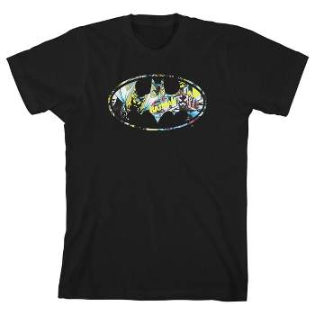 Batman Graphic Symbol Boys' Black Short-Sleeve T-shirt Toddler Boy to Youth Boy