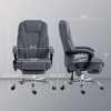 PAGED Ergonomic Office Chair PU Leather Computer Chair with Retractable Footrest, Lumbar Support, Padded Headrest and Armrest for Office - 2 of 4