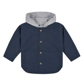Gerber Infant and Toddler Boys Quilted Hooded Jacket, Navy, 12 Months