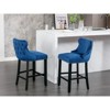 Grungis Velvet Bar Stools Set of 2,Counter Stools with Button Tufted Back and Chrome Nailhead Trim,Kitchen Chair for Kitchen Island - 4 of 4