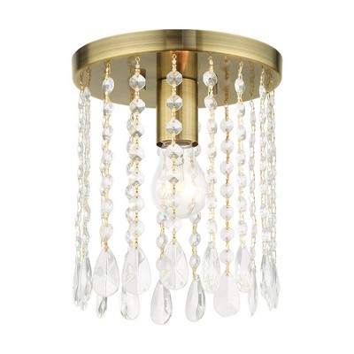 Livex Lighting Elizabeth 1 - Light Flush Mount in  Antique Brass