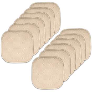 GoodGram Non Slip Chenille Premium Memory Foam Chair Cushions (4 Pack) - 16  in. W x 16 in. L, Gray