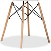 Varen Plastic and Wood Dining Table White/Oak Brown/Black - Baxton Studio: Round Kitchen Table for Small Spaces - 4 of 4
