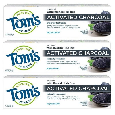 Tom's Of Maine Anti-cavity Toothpaste Charcoal - 3pk