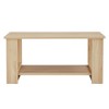 PAGED 43.3 Inch Rectangle Coffee Table Modern Wooden Side Table with Open Shelf, Double-layer Tea Table for Living Room, Bedroom - 4 of 4