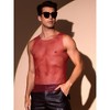 INSPIRE CHIC Men's Shiny Mesh Rave Sheer Sleeveless Metallic Sparkly Tank Top - 2 of 4