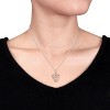 EVERLY JEWELRY | Two Tone Silver Diamond Infinity Heart Pendant with Chain, 18 inc - 3 of 4
