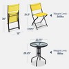 Best Choice Products 3-Piece Patio Bistro Dining Furniture Set w/ Round Textured Glass Tabletop, Folding Chairs - 2 of 4
