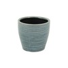 HomeRoots 6" Blue Striped Ceramic Indoor Outdoor Round Pot Planter - 3 of 4