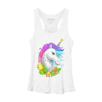 Women's Design By Humans Christmas unicorn By NikKor Racerback Tank Top